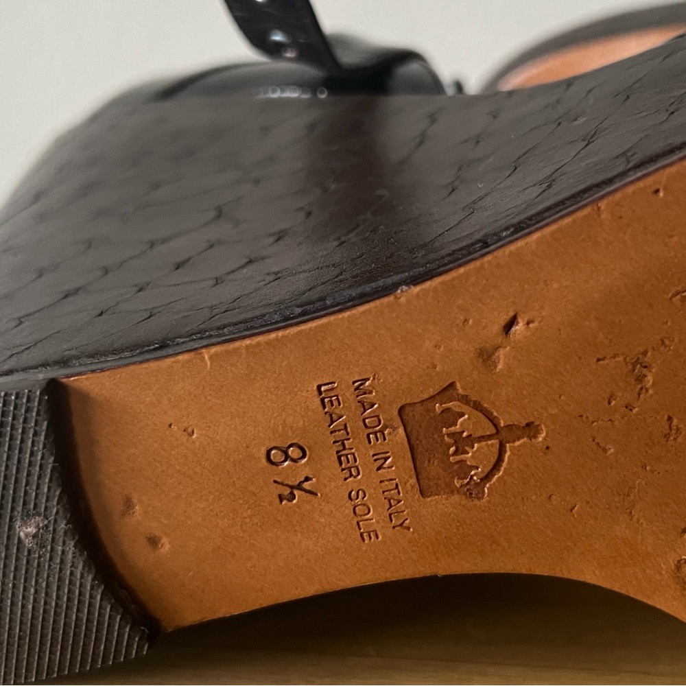 Vintage Colin Robertson Leather Wedge Sandals - Picture 10 of 12